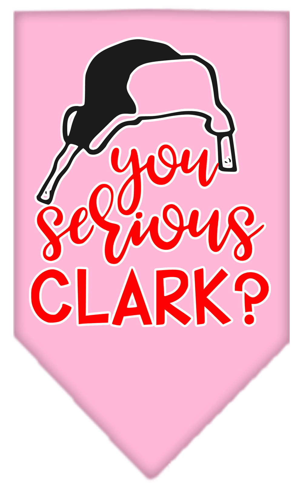 You Serious Clark? Screen Print Bandana Light Pink Large